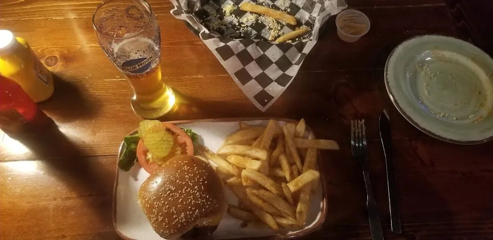 Burger and Fries with Cheese